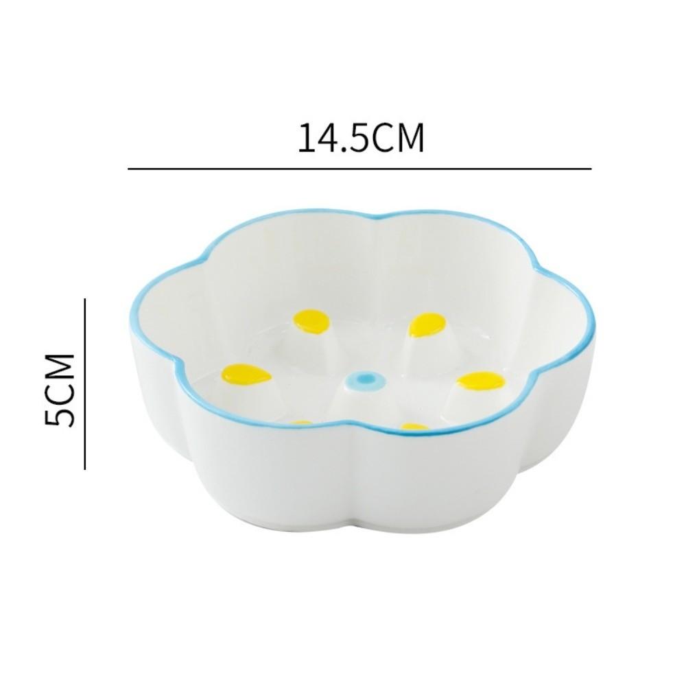 Neck Guard Slow Feeder Bowl Large Diameter Cat Water Bowl Ceramic Raised Pet Bowl  Household Use