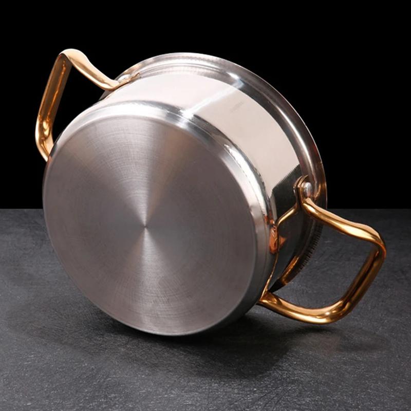 Steel Soup Pot Honeycomb Non-Stick Pot With Lid Household Pot Induction Cooker Gas Stove Universal Frying Pan 304 Stainless