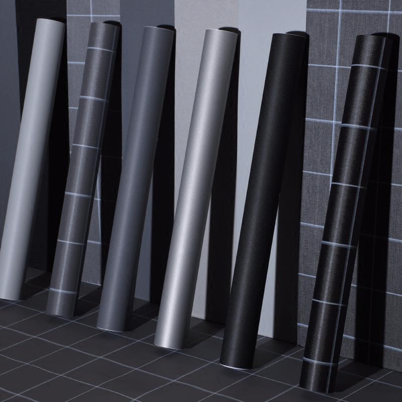 Gray Waterproof Self-Adhesive Wallpaper for Bedroom, Living Room, Dorm, or Shop Decor.