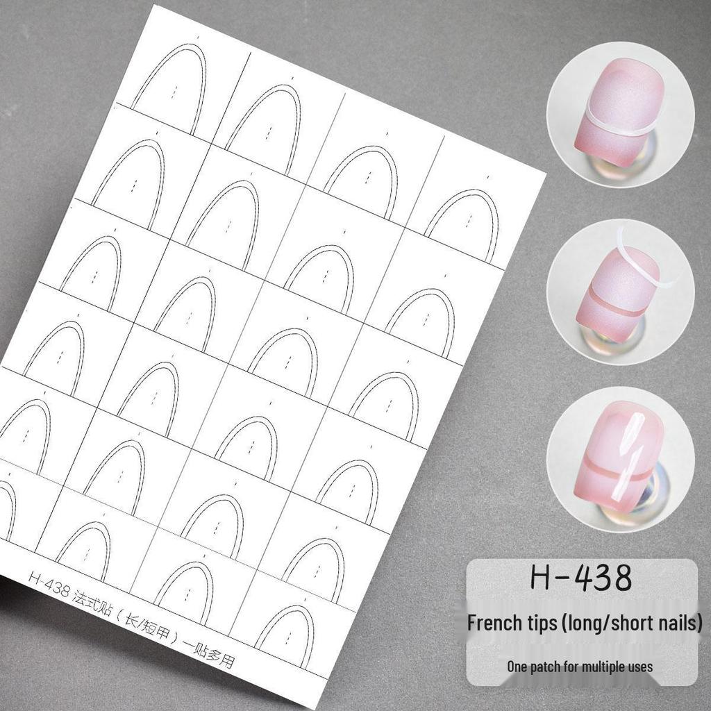 Clear French Nail Art Stickers: Hollow Spray Template & Two-in-One Design, Adheres Well Without Lifting