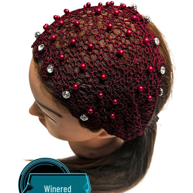 Wide-Brimmed Hollow Headband with Beads, Douyin Celebrity Style, Conceals White Hair, Versatile Headdress/Headscarf