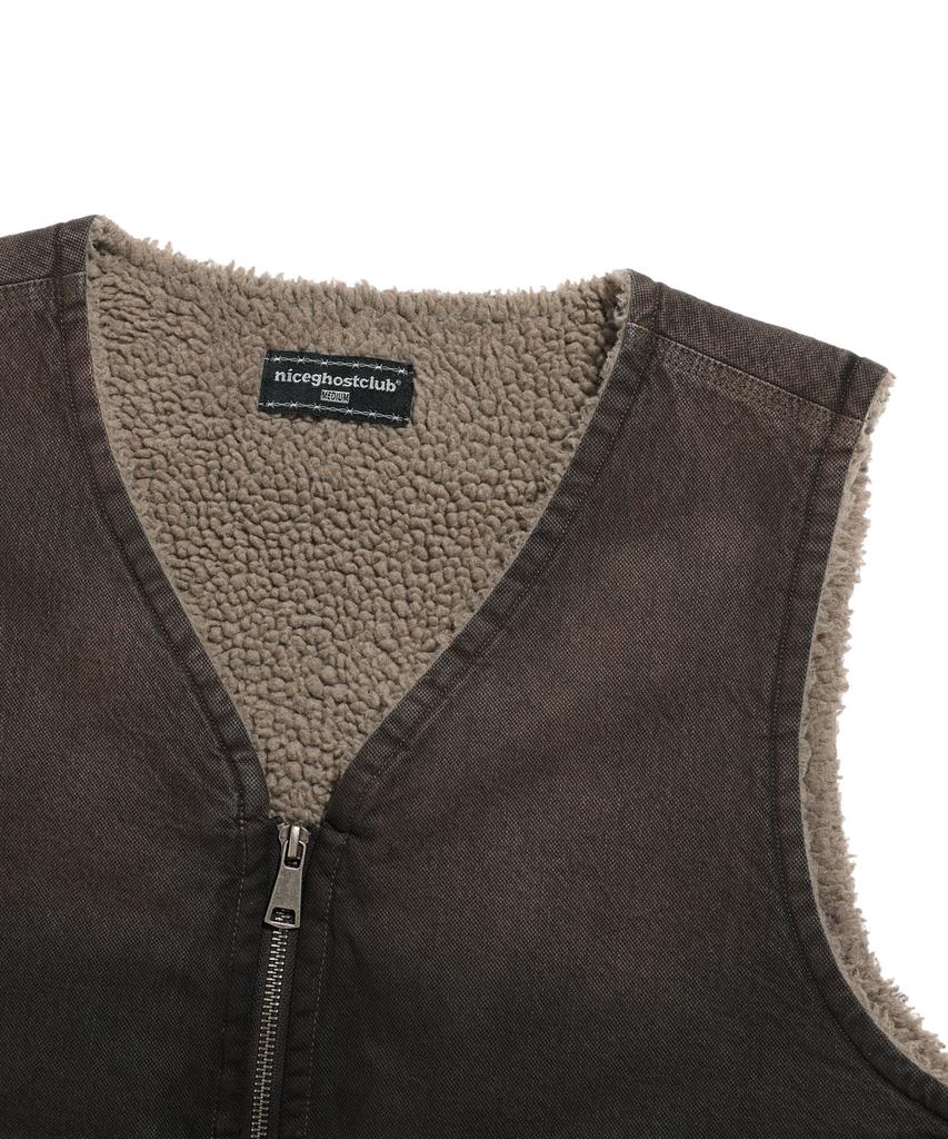 Niceghostclub Cotton Washed Vest_Brown(Ng2Dfub990A)
