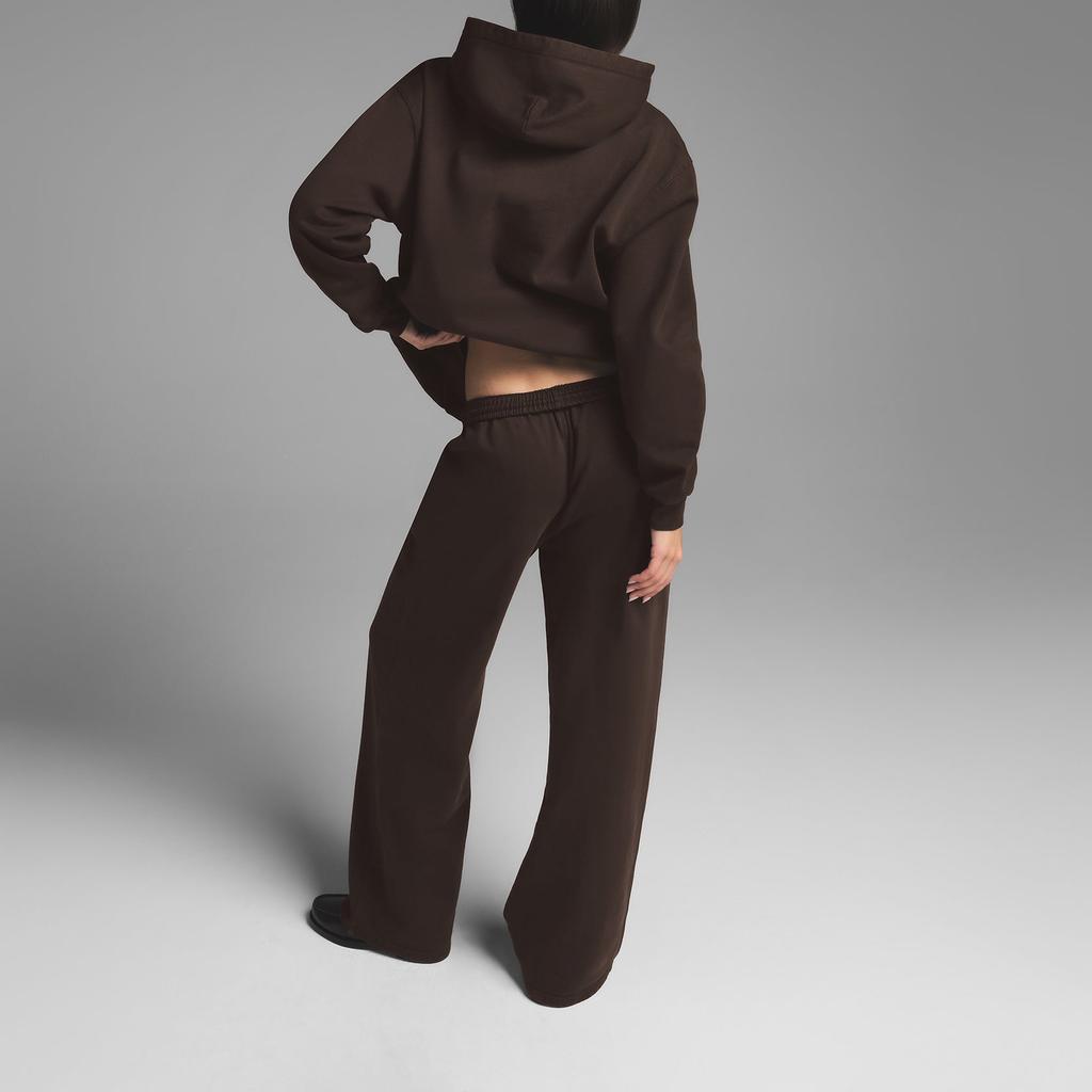 SKIMS High-Waisted Side Pocket Adjustable Drawstring Embroidered Logo Straight-Leg Casual Pants Women bottoms Espresso Dark-Brown PT-PNT-8015W-ESP