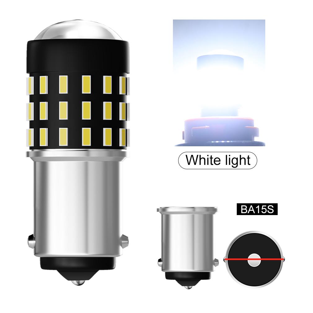 

2 шт. Светодиодные лампы P21/5W 1157 высокой яркости для автомобиля BAY15D 1156 P21W Ba15S PY21W BAU15S 54SMD Автомобильная лампа заднего хода и указателя поворота Тормозная Белый Желтый Красный 12 В 1156 BA15S P21W белый