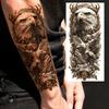 1 Sheet Compass Pirate Ship Temporary Tattoos For Women Men Adults Waterproof Tattoo Sleeve Self Adhesive Forearm Arm Leg Body