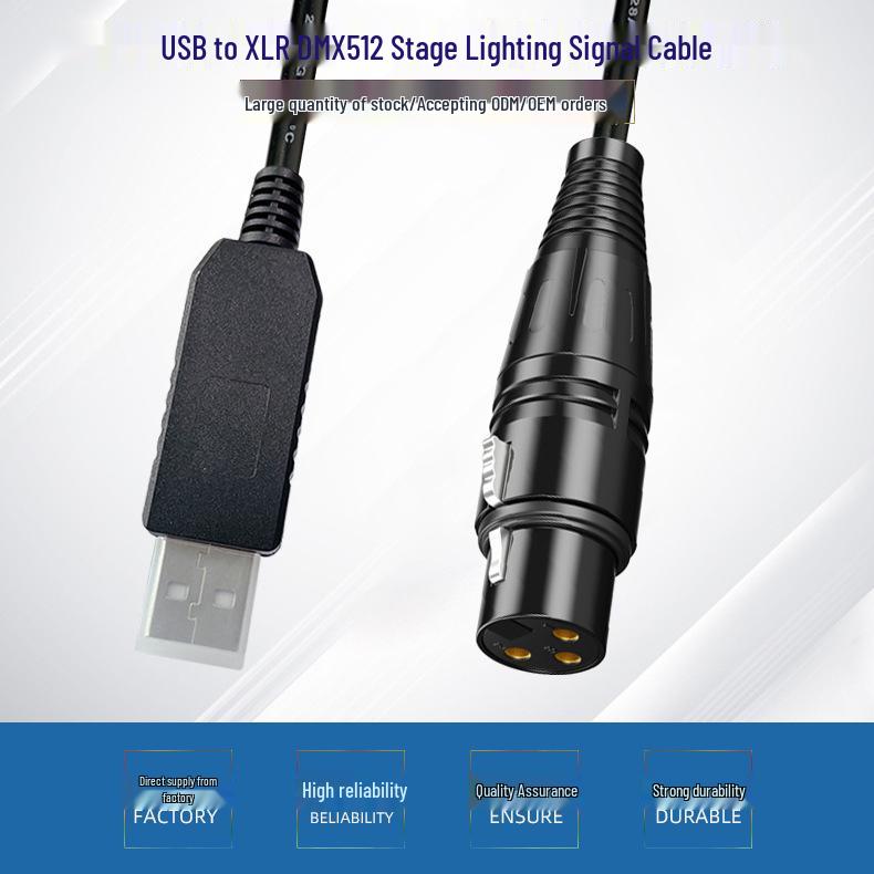 USB To DMX Console RS485 Debug Cable for Stage Lighting Control