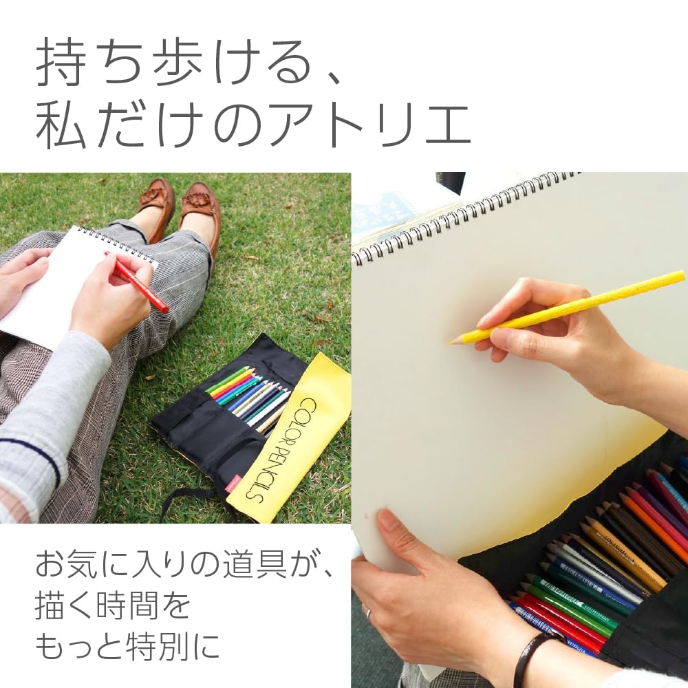 Tombow Colored Pencils, 36 Colors, Roll Case (Lightweight and Compact Storage), with Mini Pencil Sharpener, MJ-CRNQ36CQAAZ
