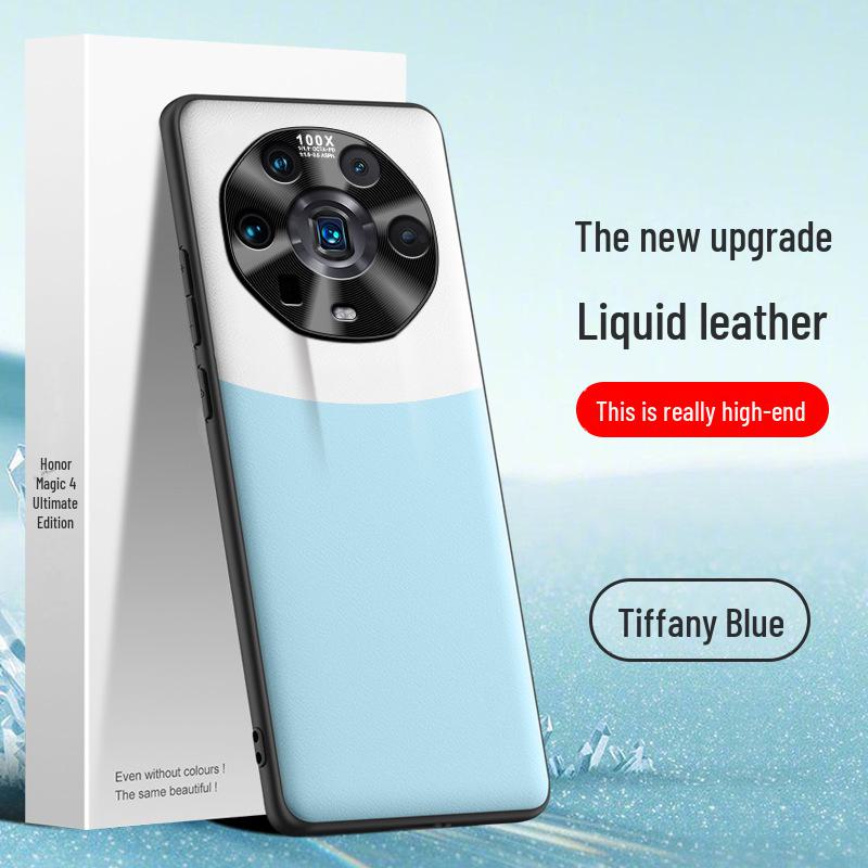 Liquid leather protective cover for Honor Magic 4 Ultimate Edition - anti-fall, one-piece design, ready to ship.