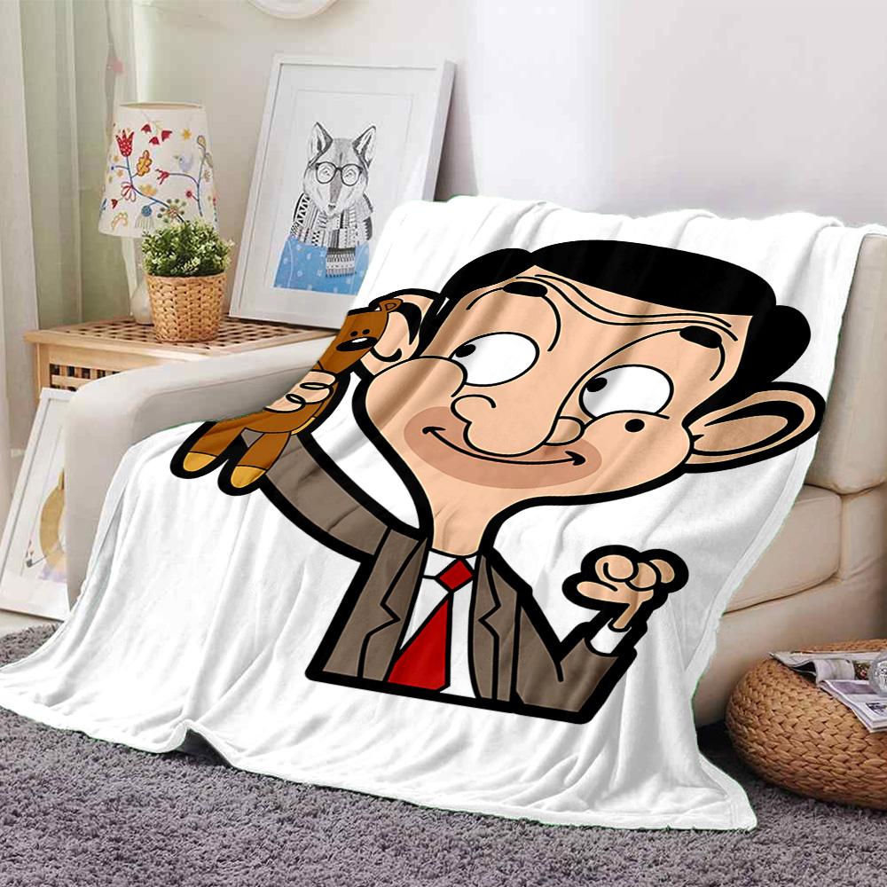 1 Stück Mr Beans Video Adventures Flanelldecke für Super Weichen Niedlichen Komfortdecke für Reisebettwäsche Couch Sofa Decke Y73044