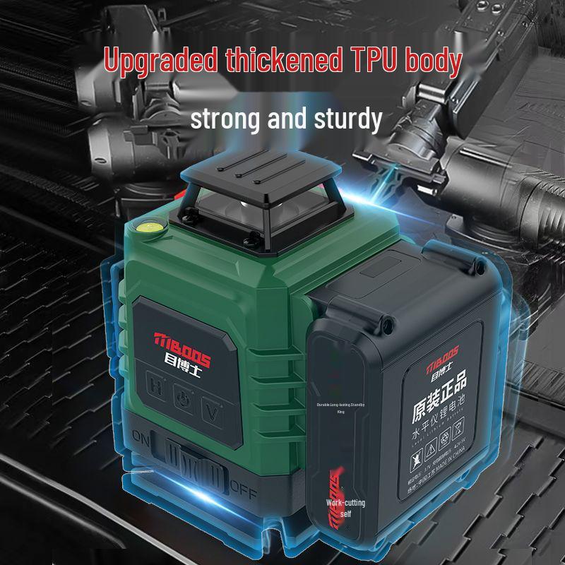 12-Line Green Infrared Laser Level: Wall-Mounted, Floor, Outdoor Automatic Leveling Tool