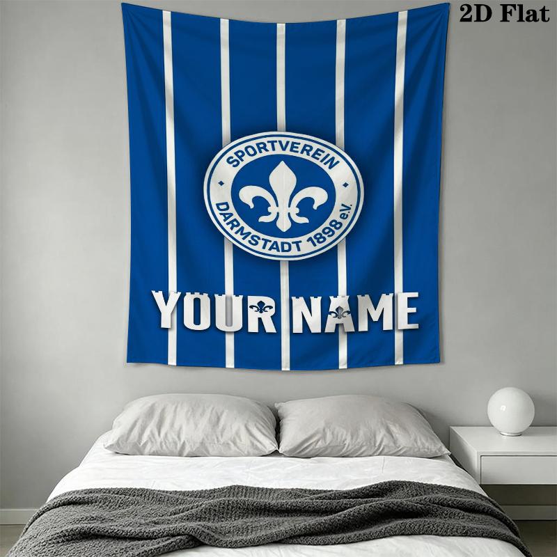 Custom Name Sportverein Darmsta Wall Tapestry Aesthetic Wall Hanging Printed Fabric Blanket Decorative Tapestries for Bedroom Living Room Home Decor