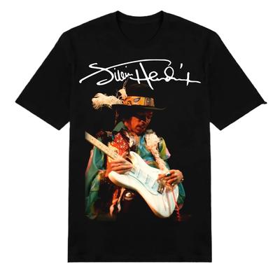 Printemps/Été 2026 Jimmy Hendrix Chanteur Ventilateur en Coton Cadeau Noir Impression Neutre T-shirt Décontracté Universel Hommes et Femmes