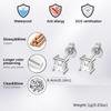 Dainty Square Zircon Stud Earrings for Men Women,4/5/6/7/8mm Width White Crystal Zircon Metal Stud Earring,Piercing Jewelry Gift
