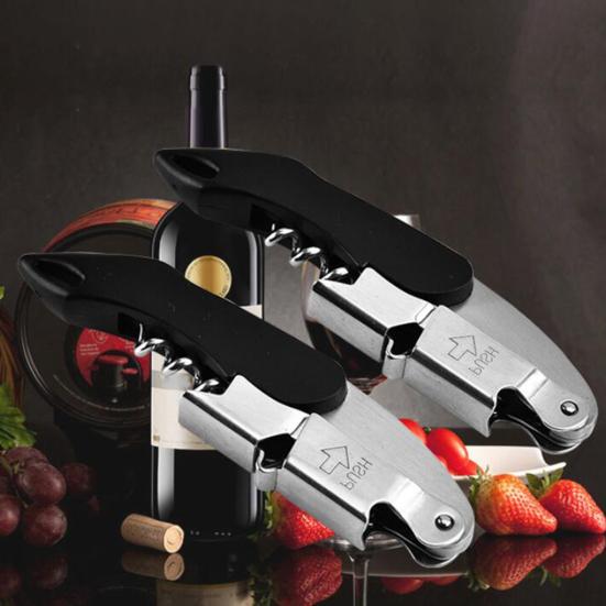 Bottle Opener Multi-Functional Non-slip Handle Labor-Saving Stainless Steel 2 In 1 Wine Bottle Cork Remover Kitchen Accessories