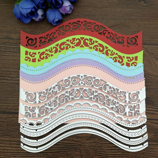 Fustelle in metallo con bordo ondulato fai da te per scrapbooking, carte, album, stencil