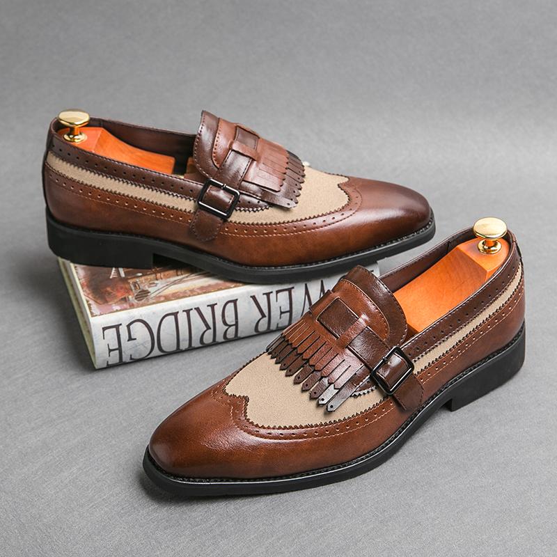 Fashion Trends British Style Shoes  Leather  Casual Slip-on Shoes Men Daily Slip-on Comfortable Flat Commuting Office Street Men