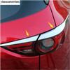 Front Head Light Eyebrow Strip / Rear Lamp Eyelid Decoration Cover Trim Carbon Fiber Accessories For Mazda CX-5 CX5 2017 -