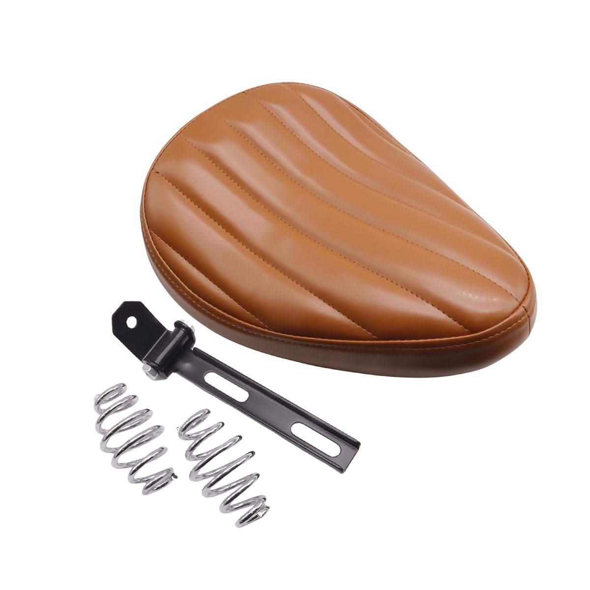 

JPMODAO Motorcycle Seat with 3-Inch Spring and Saddle Bracket for Sport Model 883 XL Chopper Bob, Cafe Racing Car Modification DIY (Vertical Stripes)