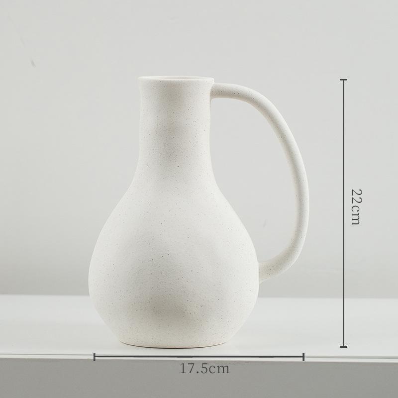 Vintage Wabi Sabi Ceramic Vase for Flower Arrangement Mid Century Modern Home Decor Desktop Water Culture Pot
