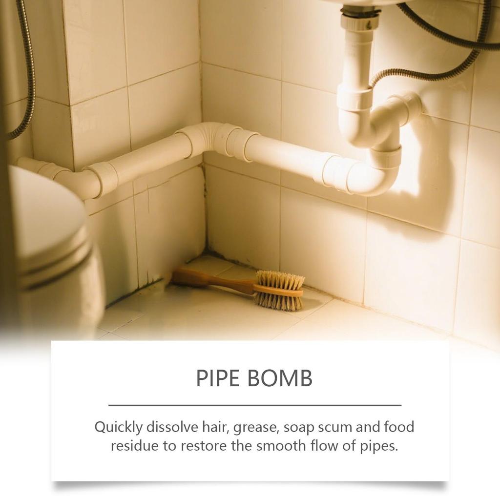 300g Kraftfullt Avloppsrengöringspulver Snabbtverkande Rörrensare Tar bort Hår Fett Matavfall för Köksho Badrumsdusch Toa