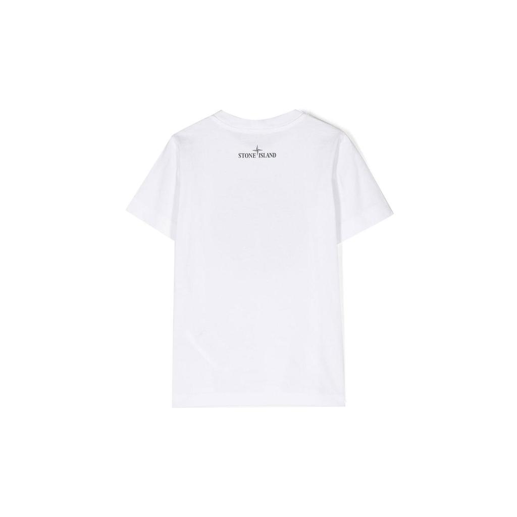 Stone Island T-Shirt Ss23 Printed Cotton Short Sleeve Kids tops White 781621072-V0001