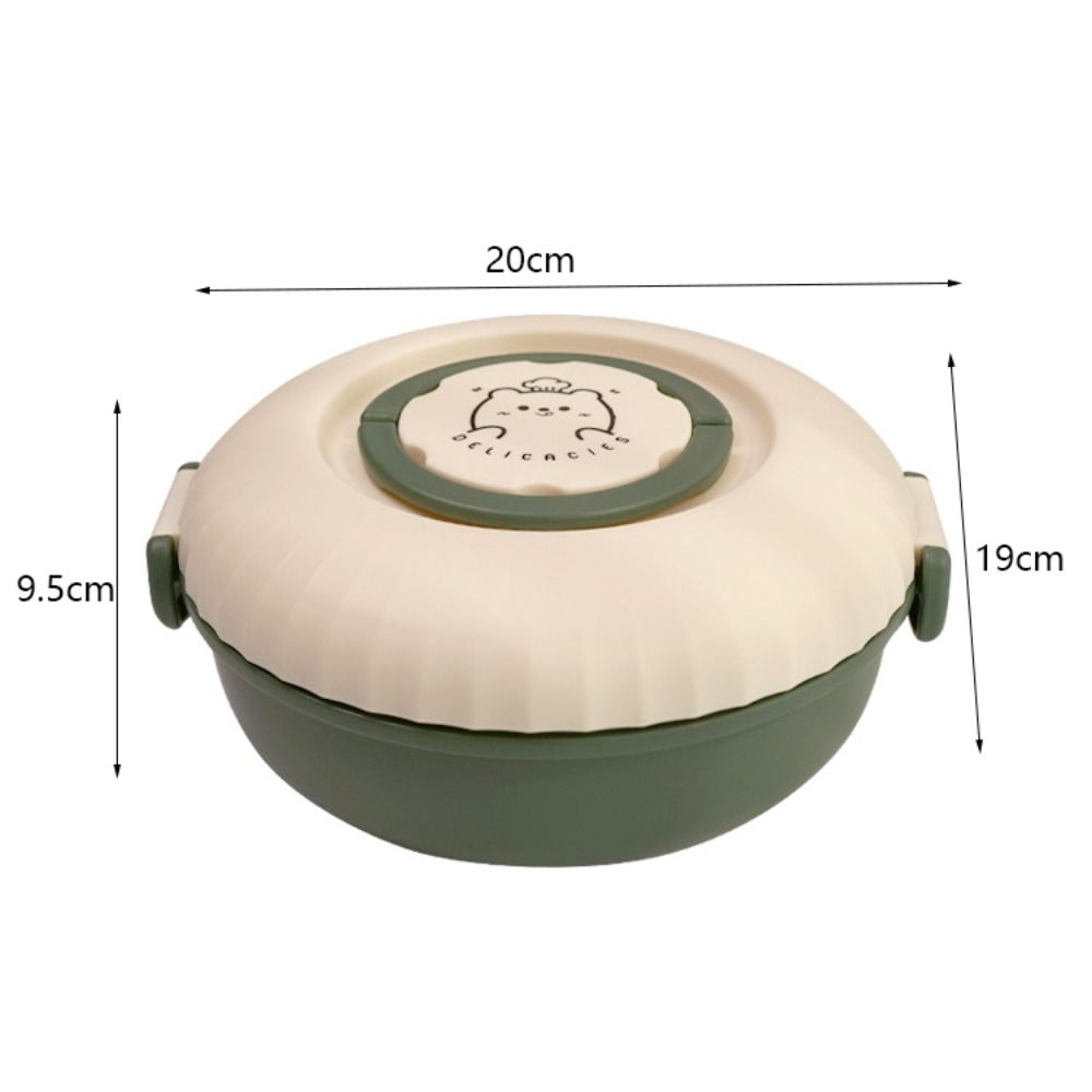Double Layer Round Lunch Box Compartments Food  Storage Container Snack Box Salad Box  School