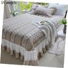 European Style Cotton Floral Wrap Around Ruffle Lace Bed Skirt Sheet Pillowcase Thickened Bed Cover Cotton Quilted Bedspread #/