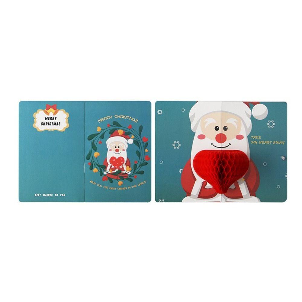 Christmas 3D Pop Up Thank You Cards Blessing Cards Christmas Postcard Greeting Cards With Envelope