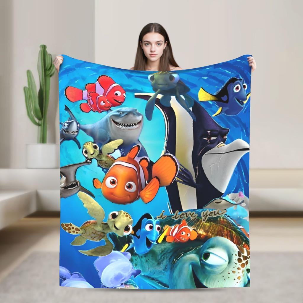 Weiche Decke Picknick Findet Nemo Zeichentrickfilm Meereswelt Überwurfdecke Flanell Tagesdecke Für Heimdekoration Muster Sofa Bettbezug