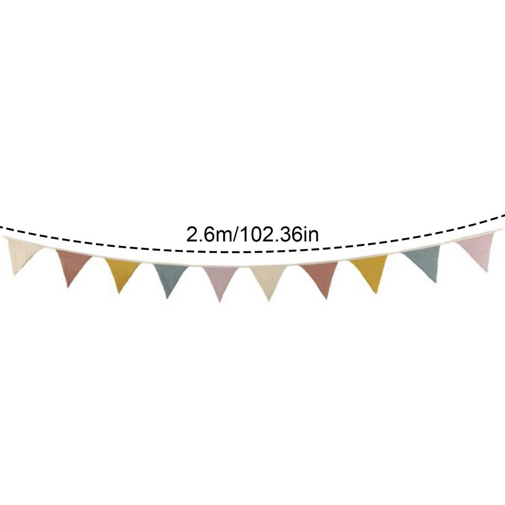 Pennant Banner Flags Nursery Bunting Banner Flags Washable Cotton Fabric Triangle Pennant Garlands for Living Room and Bedroom