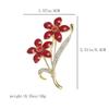 1Pc DIY Enamel Brooch Rhinestone Collar Lapel Pin Elegant Flower Brooch