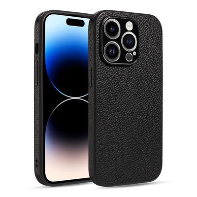 Lychee Leather Phone Case For iPhone 17 Air 17 Pro Max 16 15 14 13 Shockproof Luxury Shell TPU Hybrid Slim Back Cover
