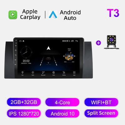 Autoradio Android Auto Carplay für BMW 5 E39 E53 X5 1996-2004 Multimedia-Player Head Unit Stereo GPS Navigation BT WIFI 2 + 32GB