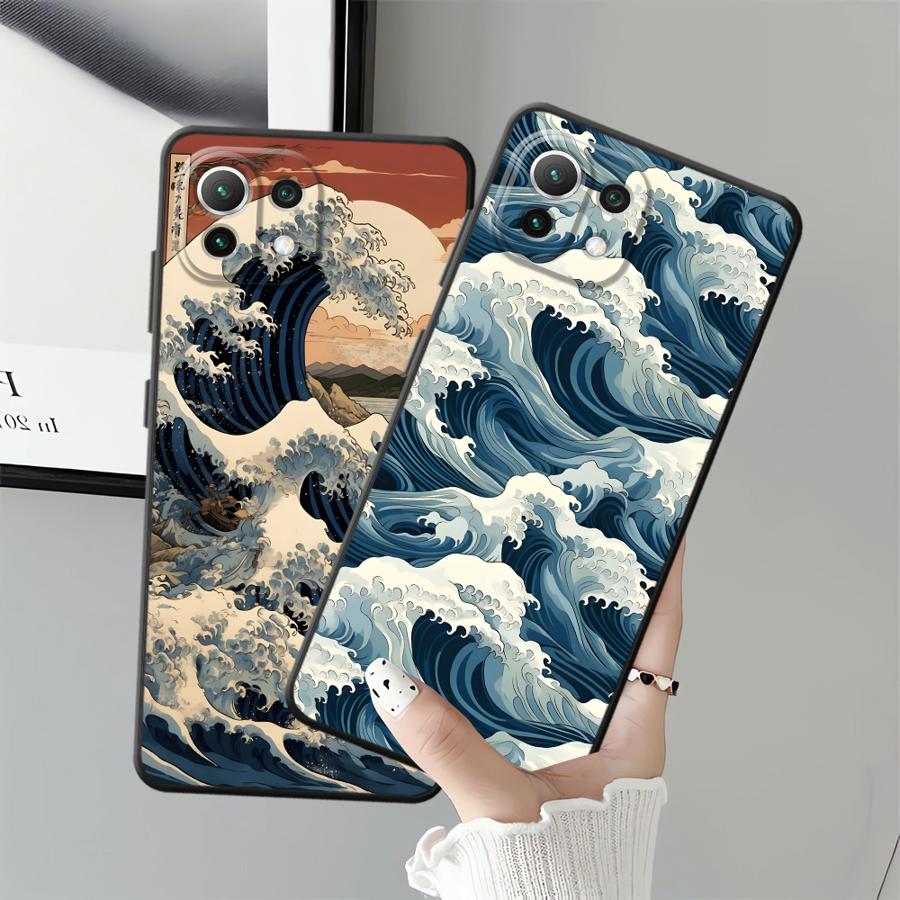 Funda Handyhülle Case für Xiaomi Mi 11 12 12X 14 13 Lite 12T Pro 10T 11T Cartoon Welle