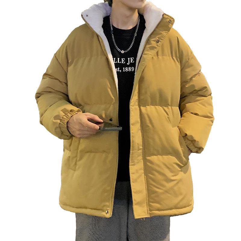 Men's Loose Casual Cotton Jacket Long Hip-Length Warm Winter Daily Coat