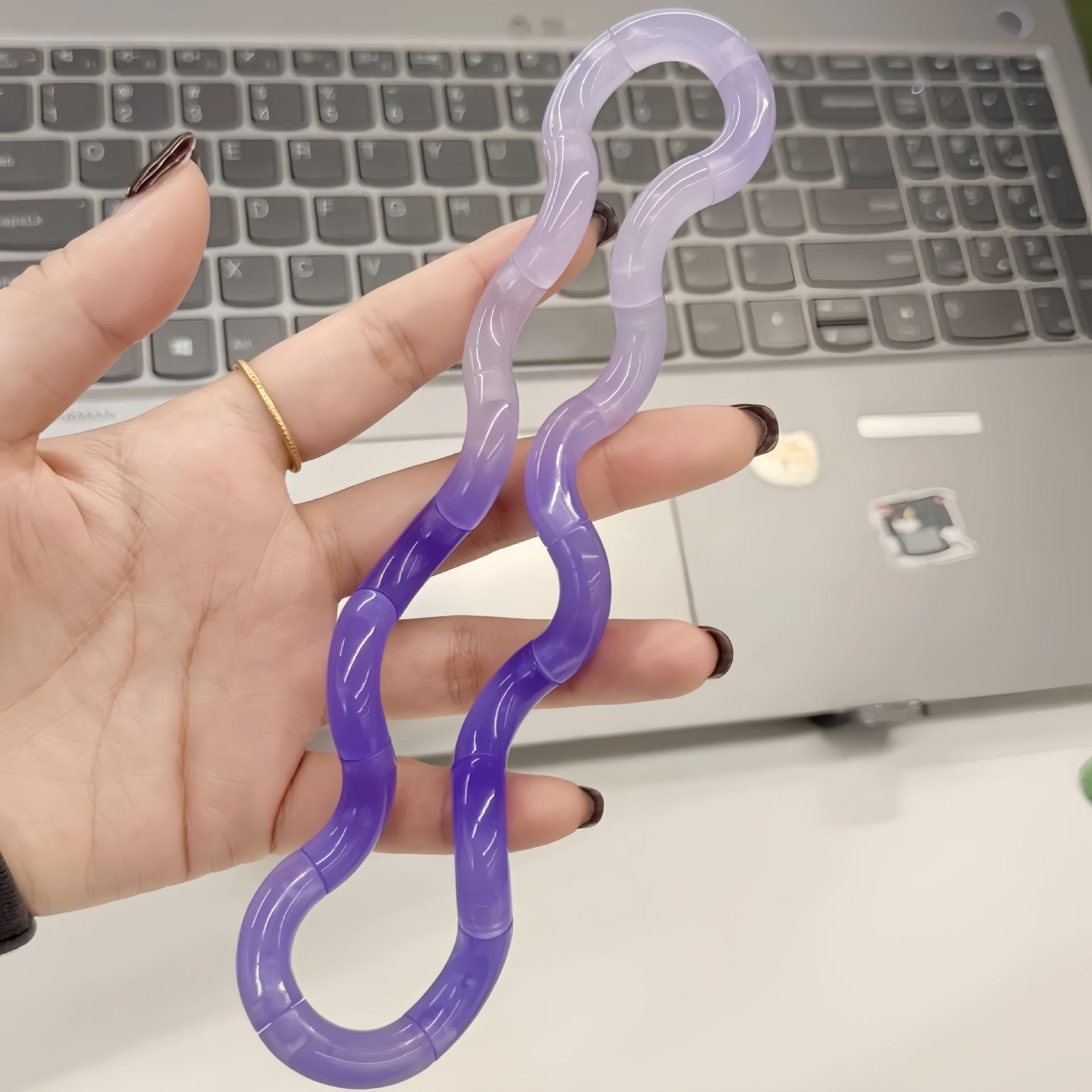 

1Pc Color Changing Fidget Twist Toy – Temperature Sensitive Crystal Rope, Stress Reliever for Adults, ADHD Focus Tool светло-серый