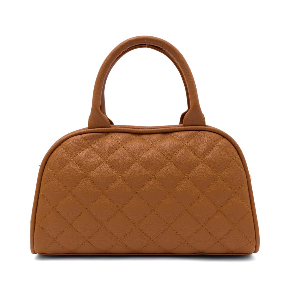 

Vita Felice Quilted Mini Boston Bag for Women [VITAFELICE] 2-way nsb-30224p (Brown)