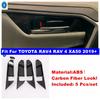 Inner Door Pull Handle Hand-clasping Bowl Cover Trim For TOYOTA RAV4 RAV 4 XA50 - Carbon Fiber Interior Accessories