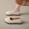 Fashion Women's Flat Shoes With Heel Wrinkles Slip-on Round Toe Beige Ladies Footwear Vacation 2025 Trend Stylish Quick Delivery Shoe 39