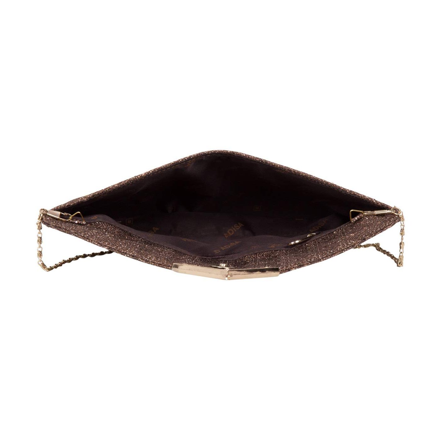 Женская сумка-клатч/слинг 10 x 1 c медный — фото 10