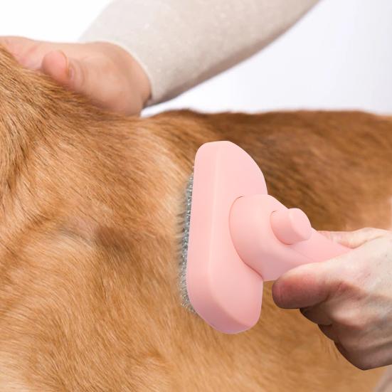 Dog Grooming Brush Self Cleaning Pet Shedding Grooming Hair Slicker Massage Brush for Cats Dogs Rabbits