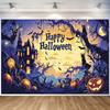 Halloween Decoration Backdrop Banner Party Outdoor Background Bat Pumpkin Horror Curtain Home Decor Photography Prop