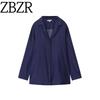 Zbzr Autumn New Women Clothes Western Style Fashion Temperament Simple Lapel Long Sleeve Front Breasted Shirts 3819008