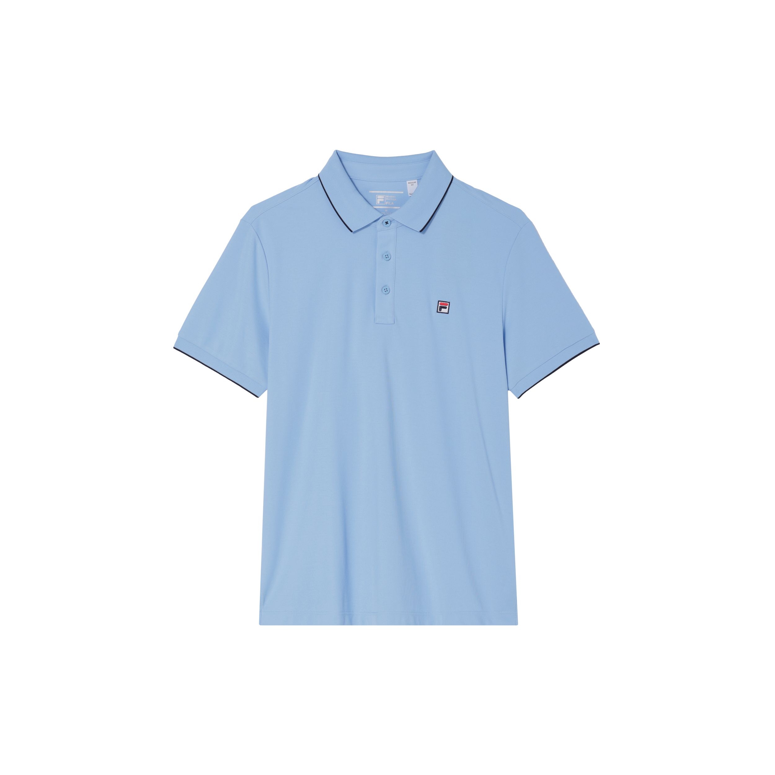 

FILA Solid Color Casual Knit Polo Shirt Men tops Light-Bright-Blue F11M331103FLB L