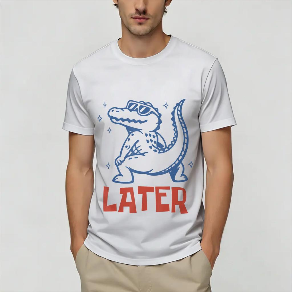 Oversized T Shirt Beach See You Later Teacher Summer Alligator Last Day of School Hipster TShirts for Unisex Sleeve Clothes