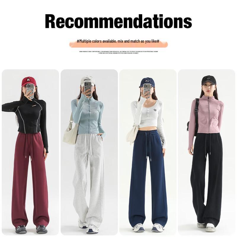 Women's High-Waist Loose Straight-Leg Sweatpants