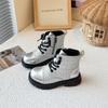 Braided Vamp Children Boots for Kids Girls Autumn Winter Princess Platform Boots Student Side Zip Ankle Boots Shoes Child I07297
