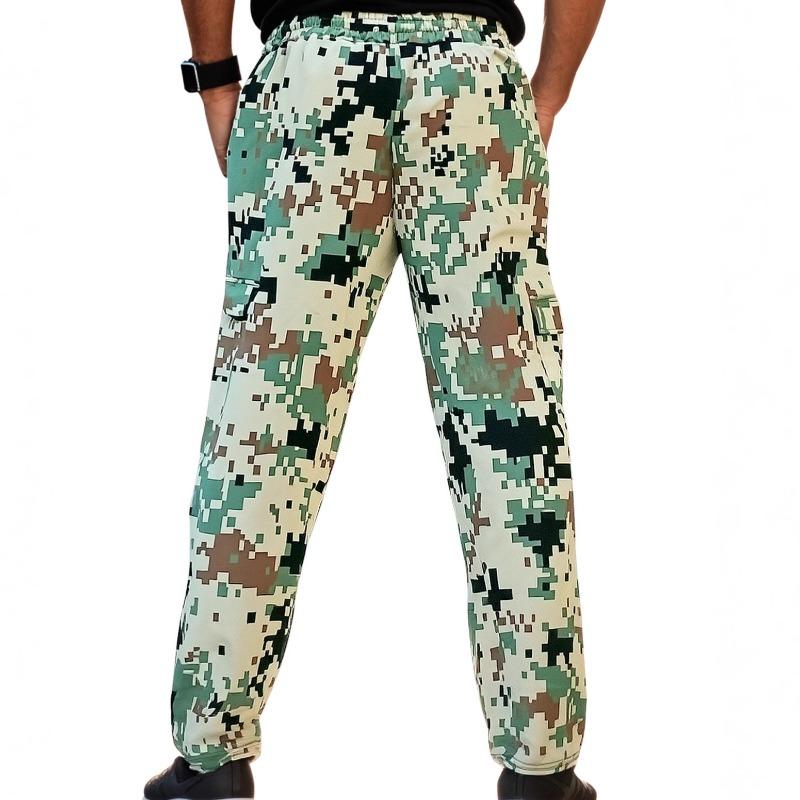 Autumn and winter camouflage printed trousers woven pockets loose casual sports jogging pants