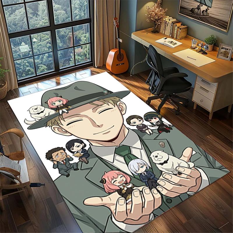 Gamer Room Bedroom Home Decor "Spy × Family" Large Area Non Slip Washable Floor Mat Rug—kwq94
