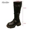 Fashion Brown Long Boots for Women Autumn Winter 2025New Thick Soled Knee-High Knight Boots High Heel Anti-slip Bottes Femmes Size 35-40